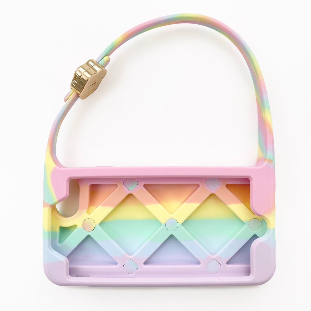 iPhone SE Rainbow Quilted Hobo Bag Case with Swarovski Stones