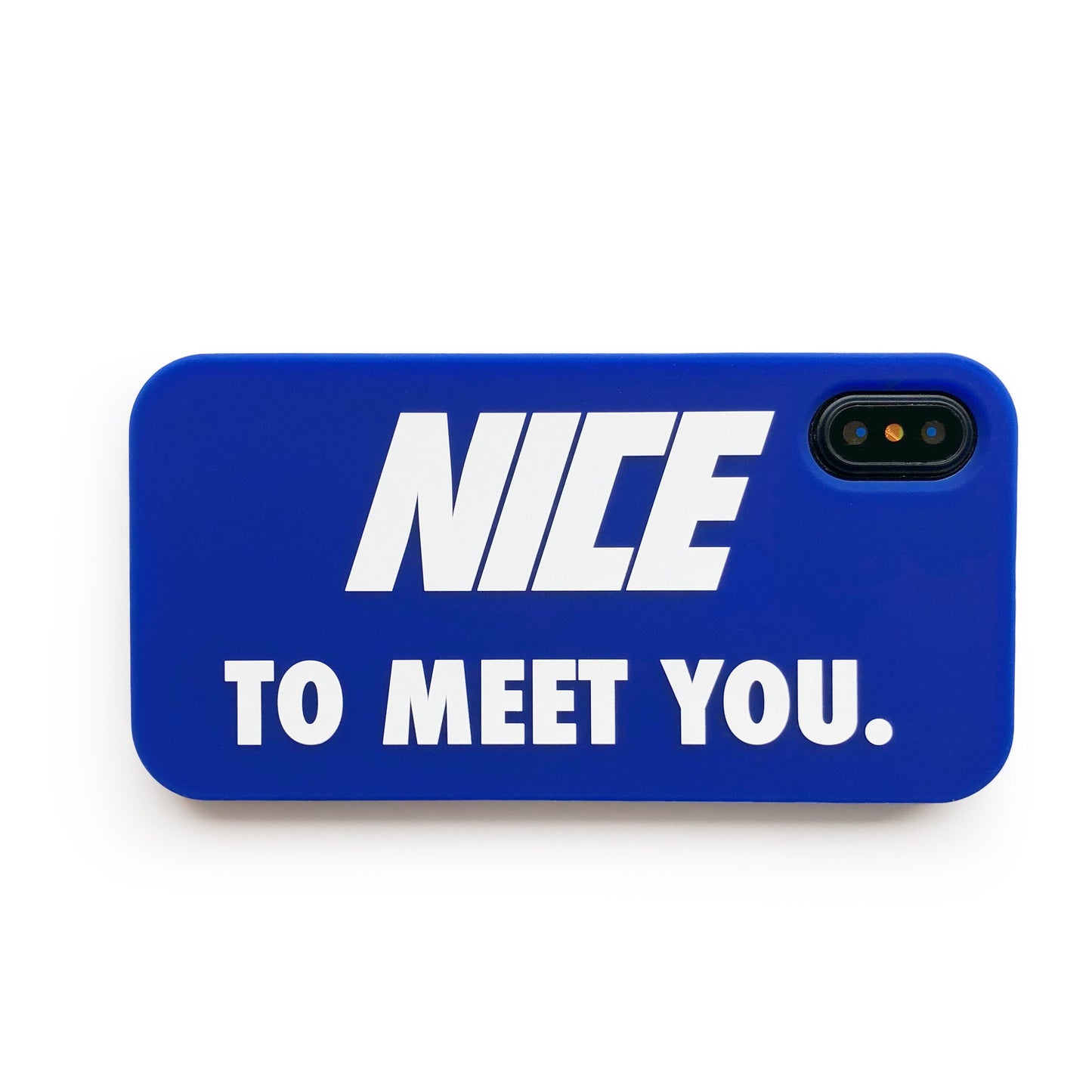 iPhone X/Xs Simple Case - Nice to Meet You (Blue)