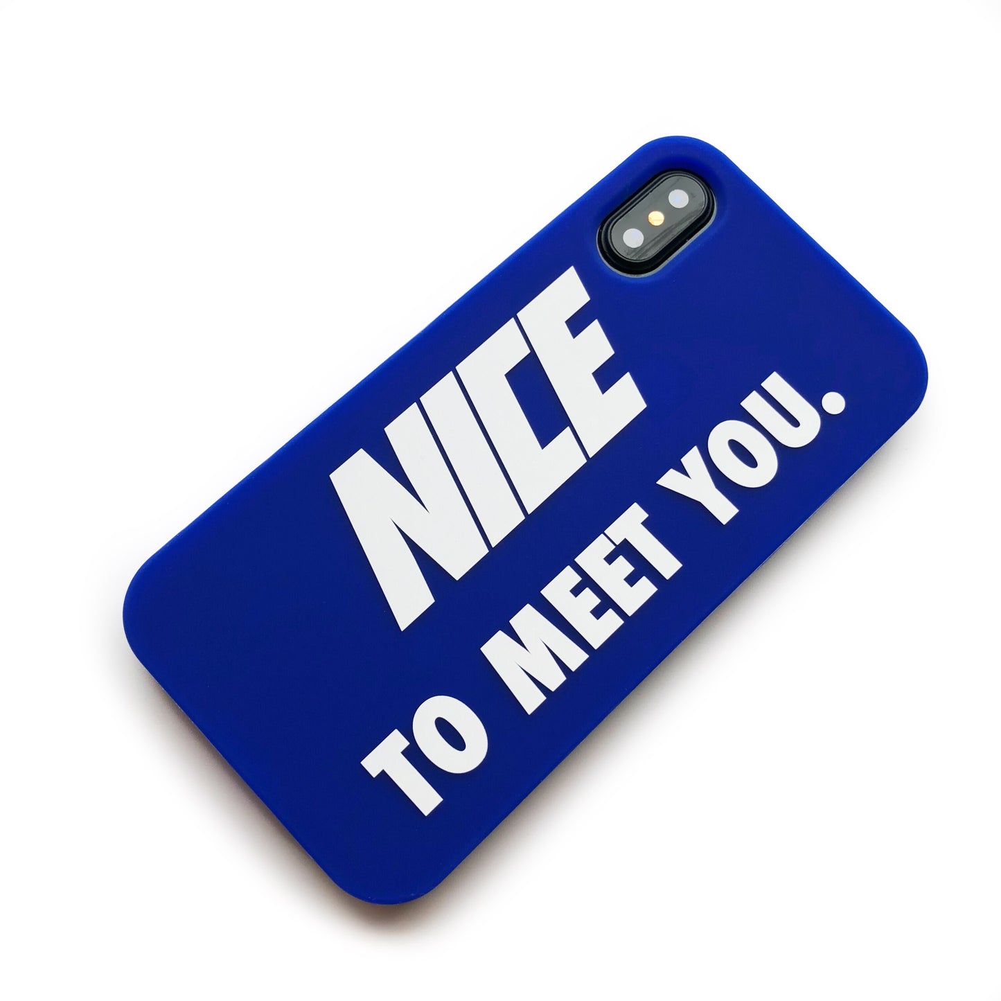iPhone X/Xs Simple Case - Nice to Meet You (Blue)