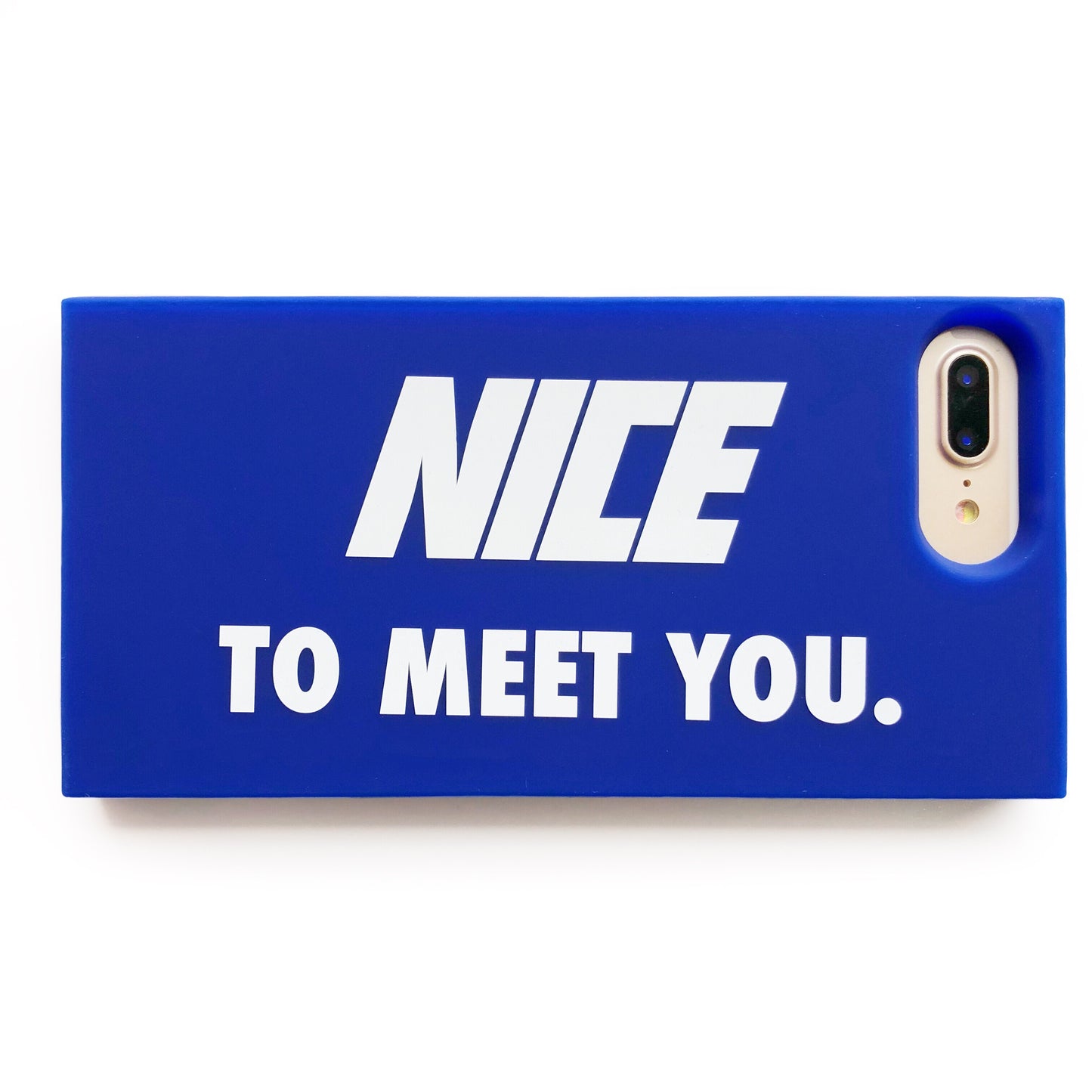 iPhone 7 Plus/8 Plus Simple Case - Nice to Meet You (Blue)