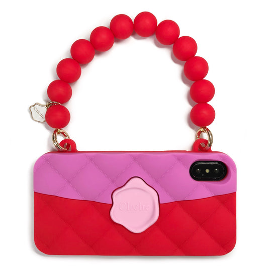iPhone X/XS Seal Stamped Case (Pink/Red)