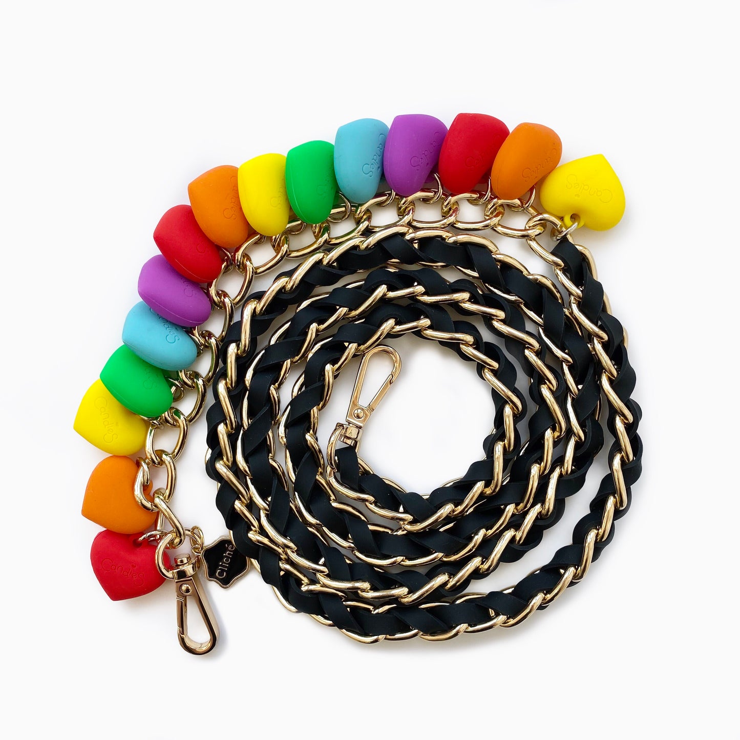 Long Celebrity Strap with Rainbow Hearts