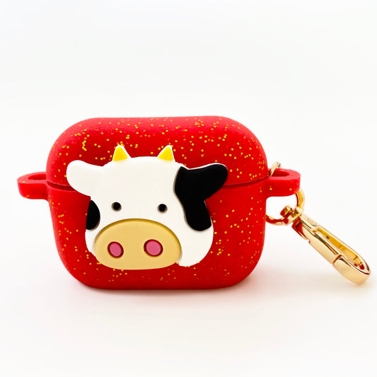 AirPods Pro Silicone Case - Year of the Cow (Glittery Red)