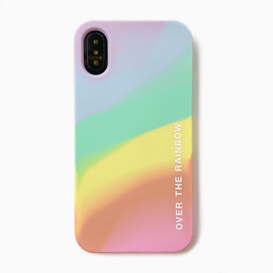 iPhone X/XS simple case - OVER THE RAINBOW (Pastel)