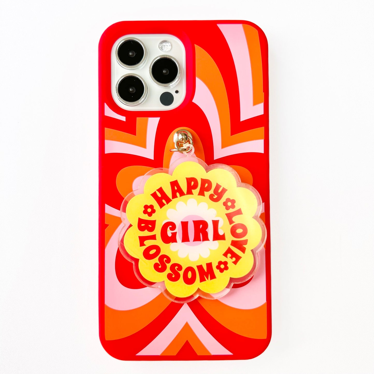 iPhone 13 Pro Max Case - Blossom World with 'HAPPY LOVE BLOSSOM' Charm