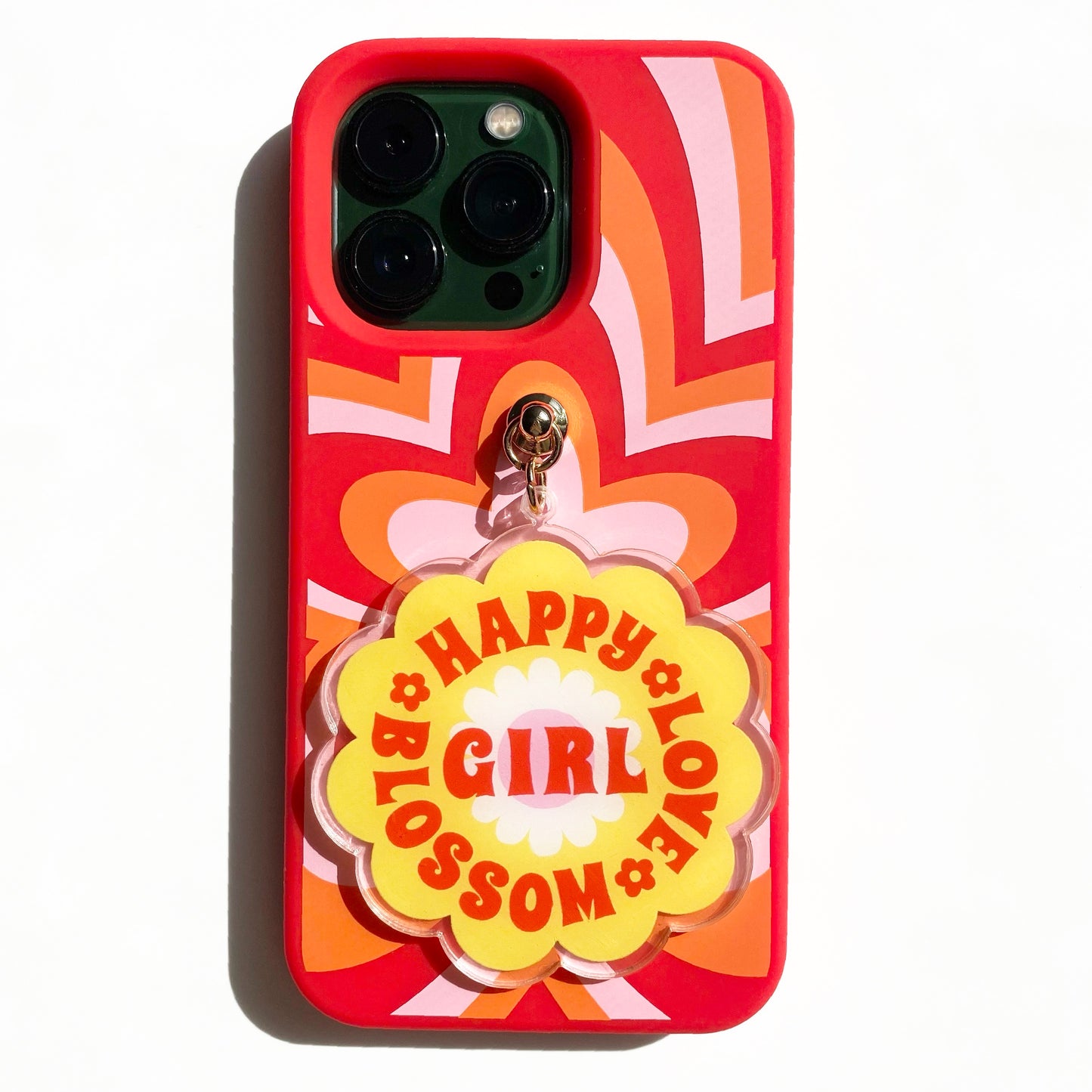 iPhone 13 / 13 Pro Case - Blossom World with 'HAPPY LOVE BLOSSOM' Charm