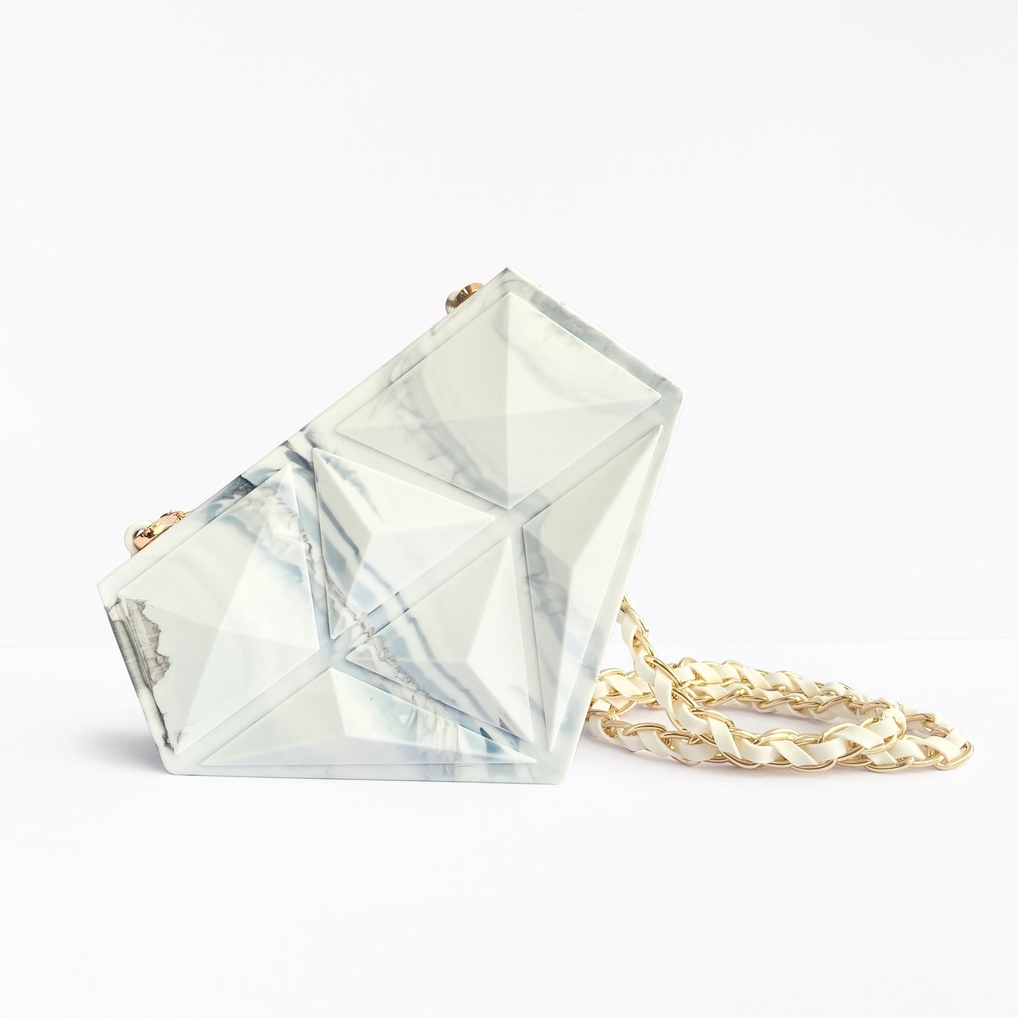 Silicone Diamond Crossbody Bag (Marble Pattern)