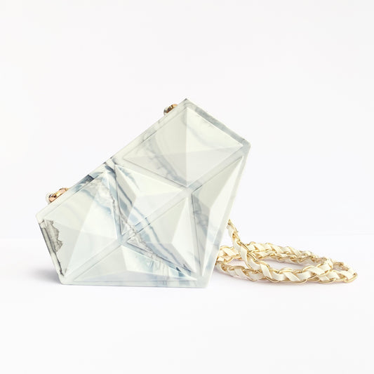 Silicone Diamond Crossbody Bag (Marble Pattern)