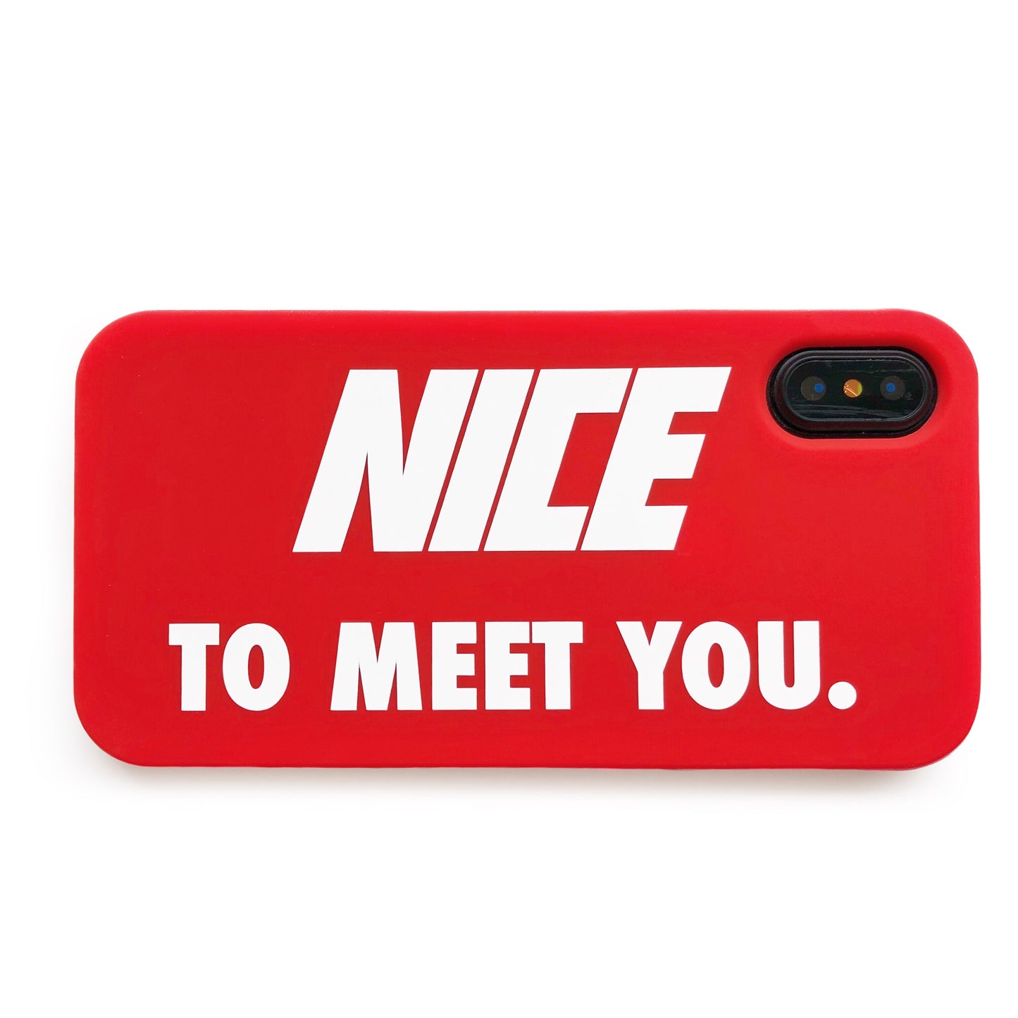 iPhone X/Xs Simple Case - Nice to Meet You (Red)