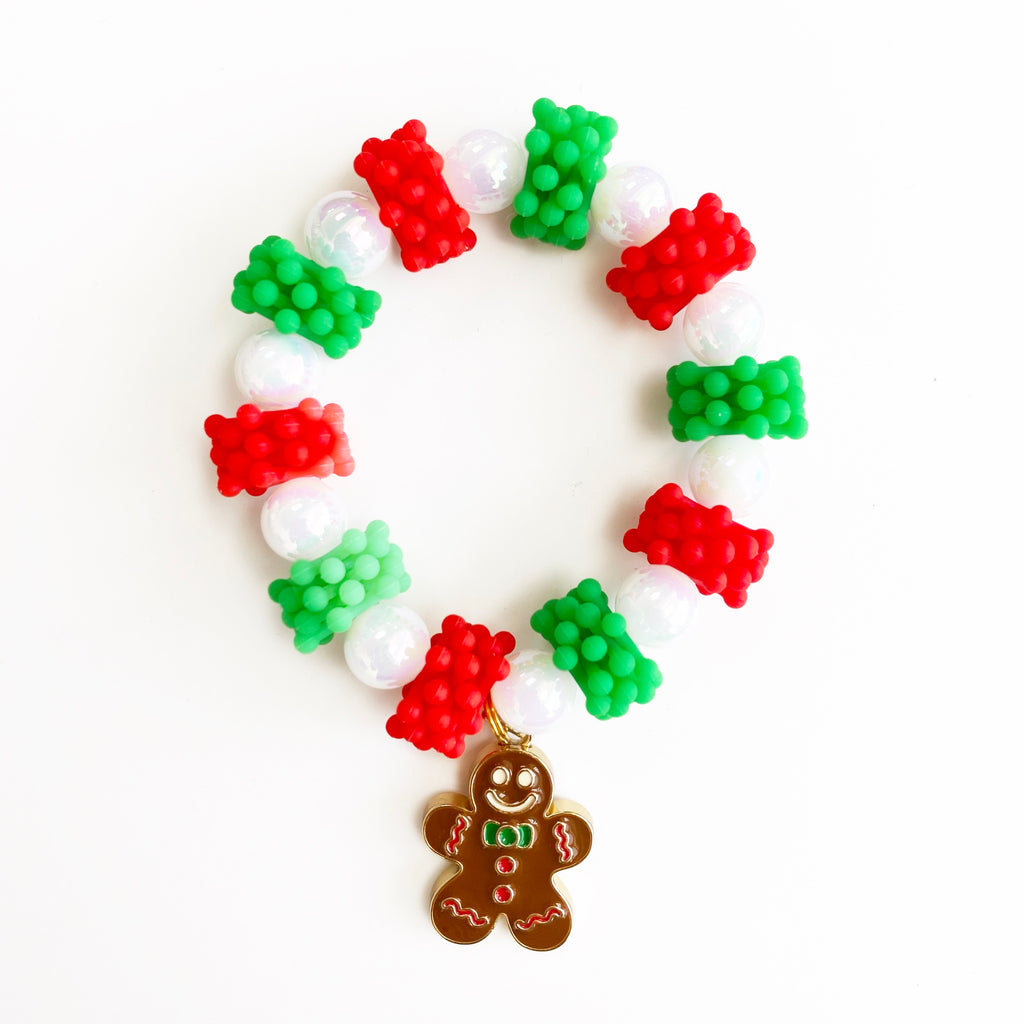 Festive Bracelet with Gingerbread Man Charm