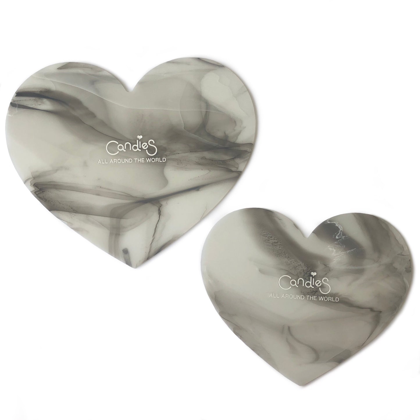 Silicone Marble Heart Mats (Pack of 2)