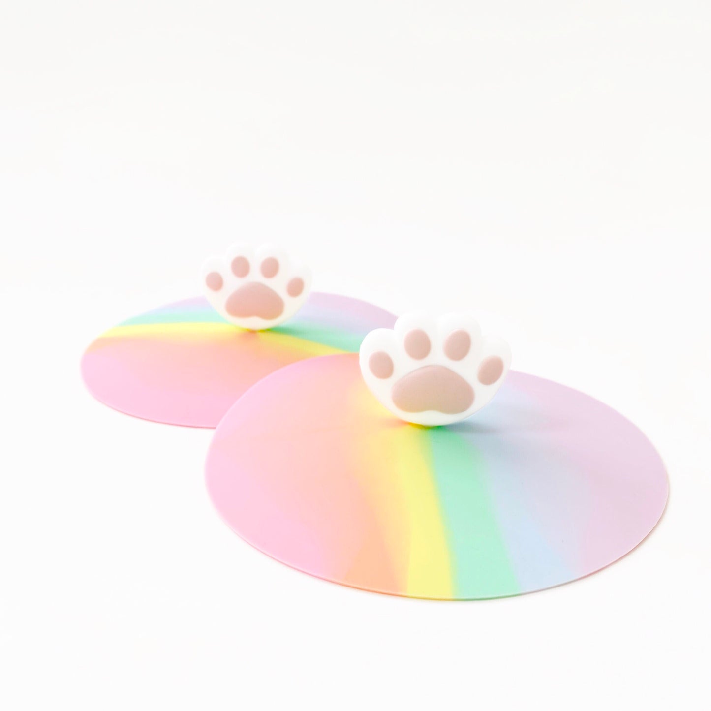 Pack of 2 Silicone Cup Lids (Paws/Rainbow)
