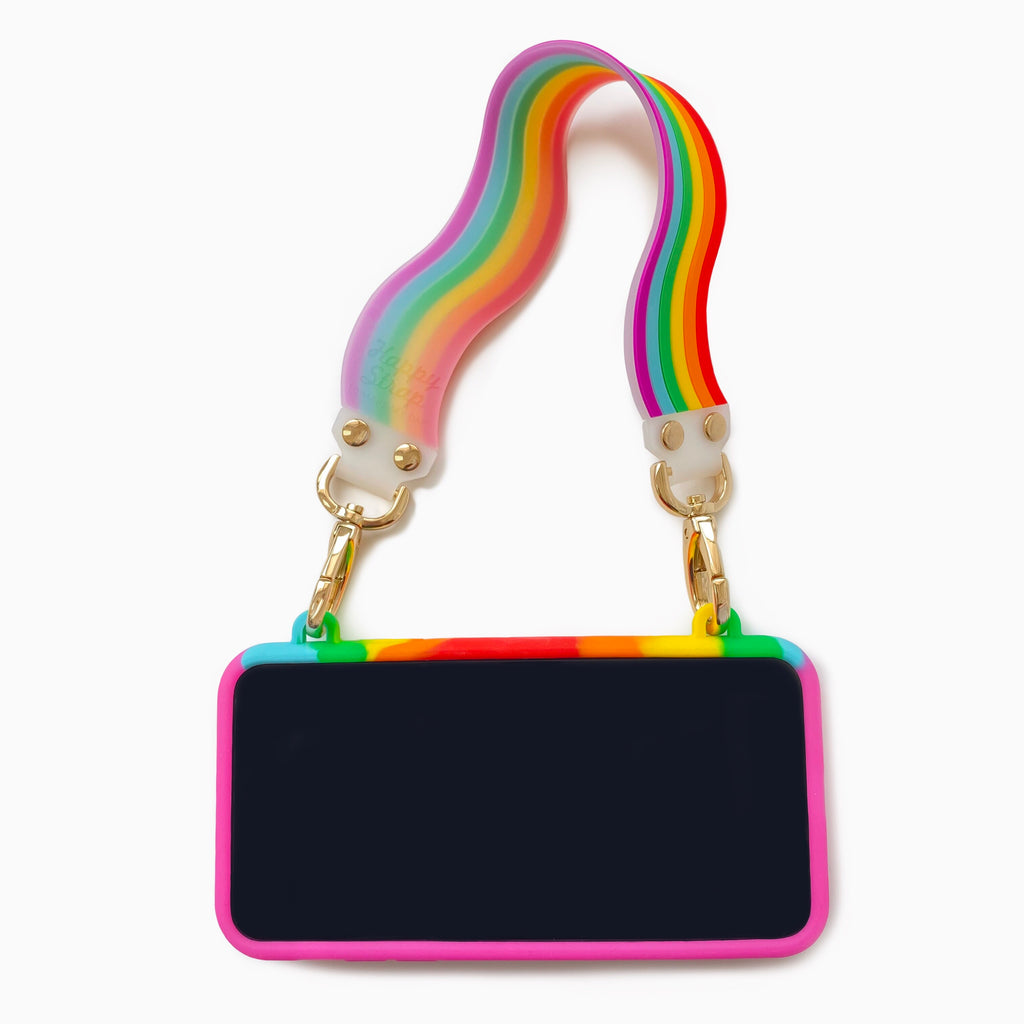 iPhone 11 Pro Max Love of Rainbow Seal Stamped Case with Rainbow Illusion Happy Strap