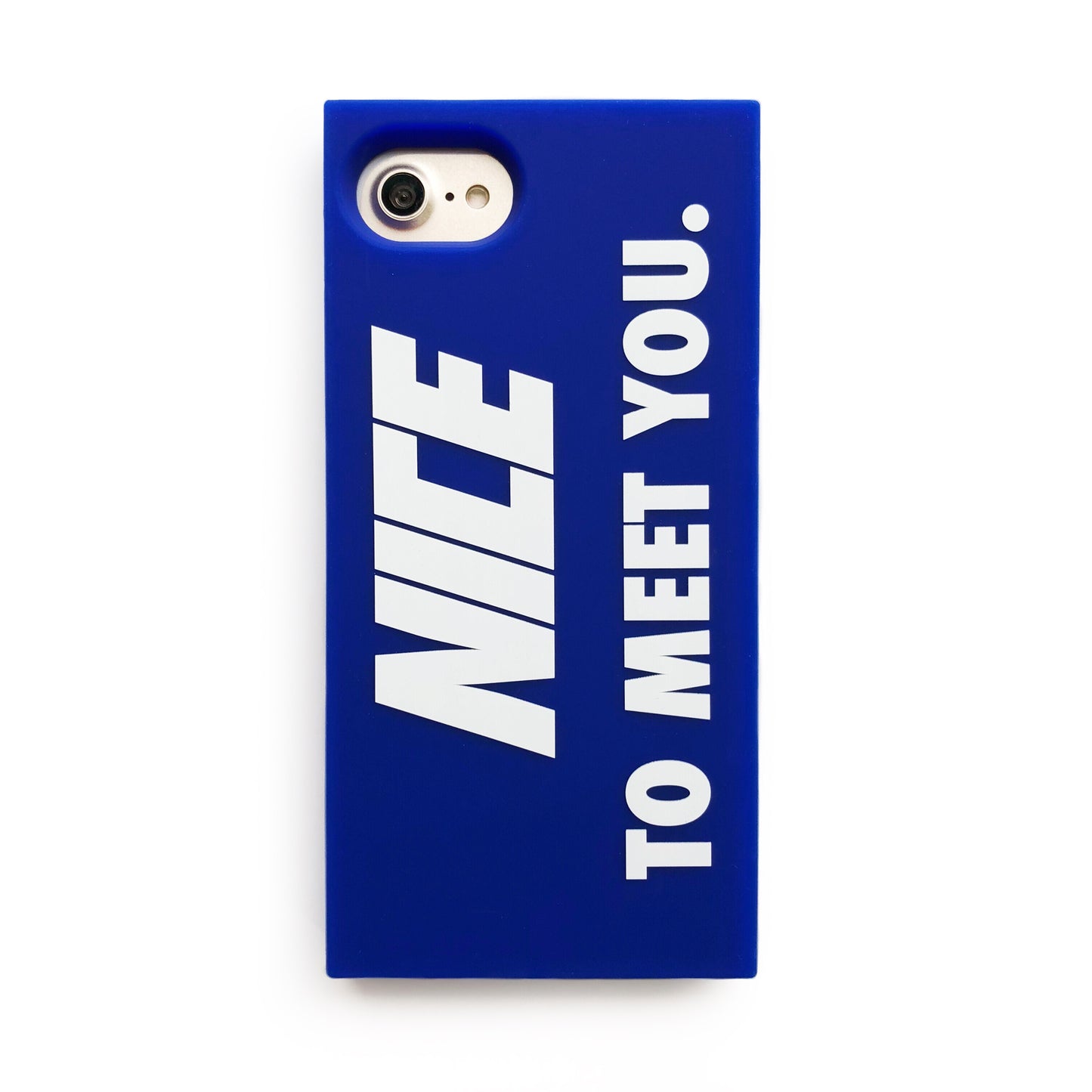 iPhone SE/7/8 Simple Case - Nice to Meet You (Blue)