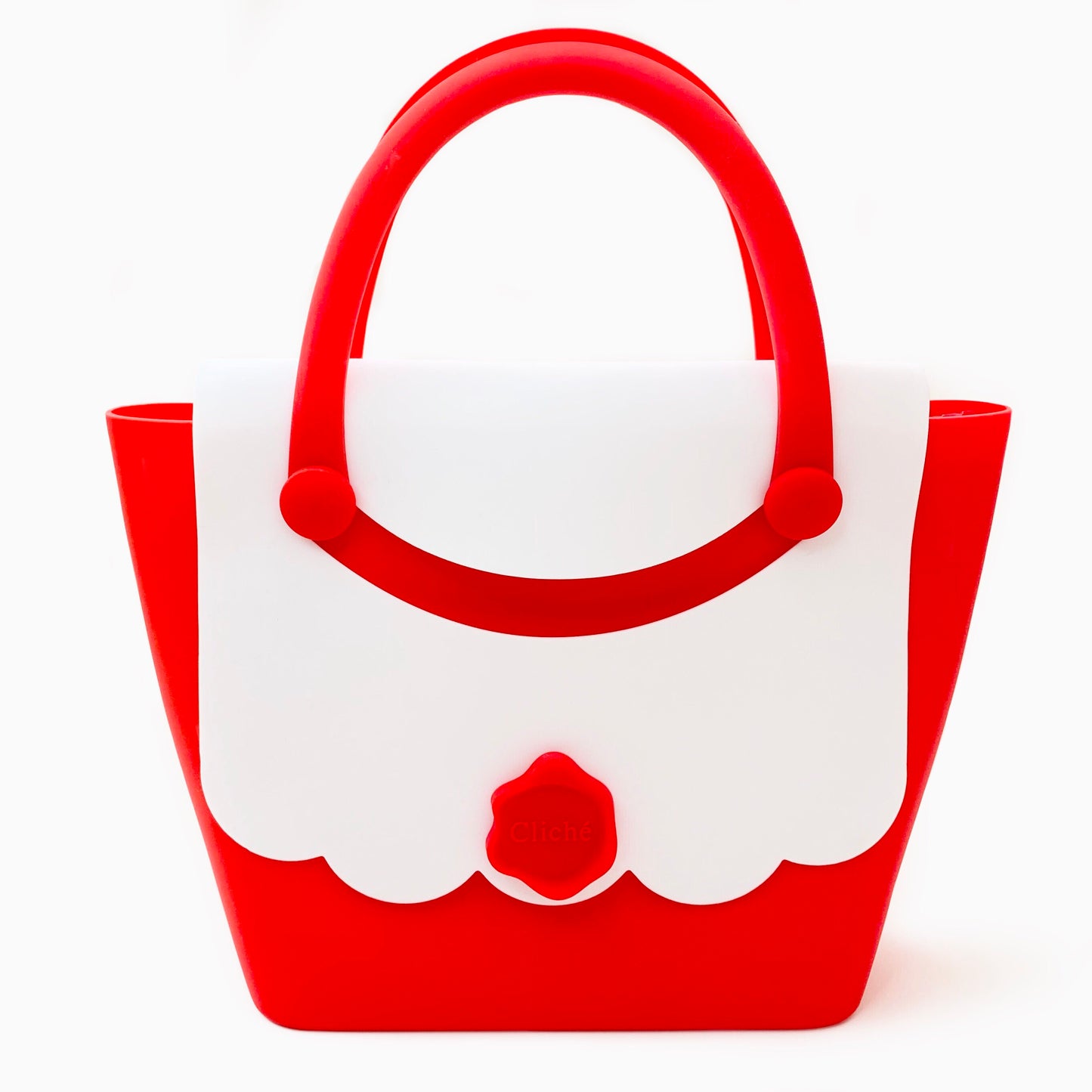 Jumbo Boat Handbag (White/Red)