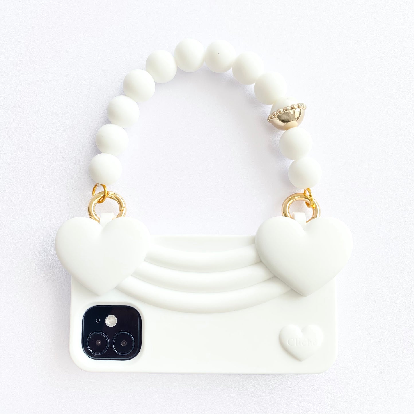 iPhone 12 Mini - Double Hearts Case in White