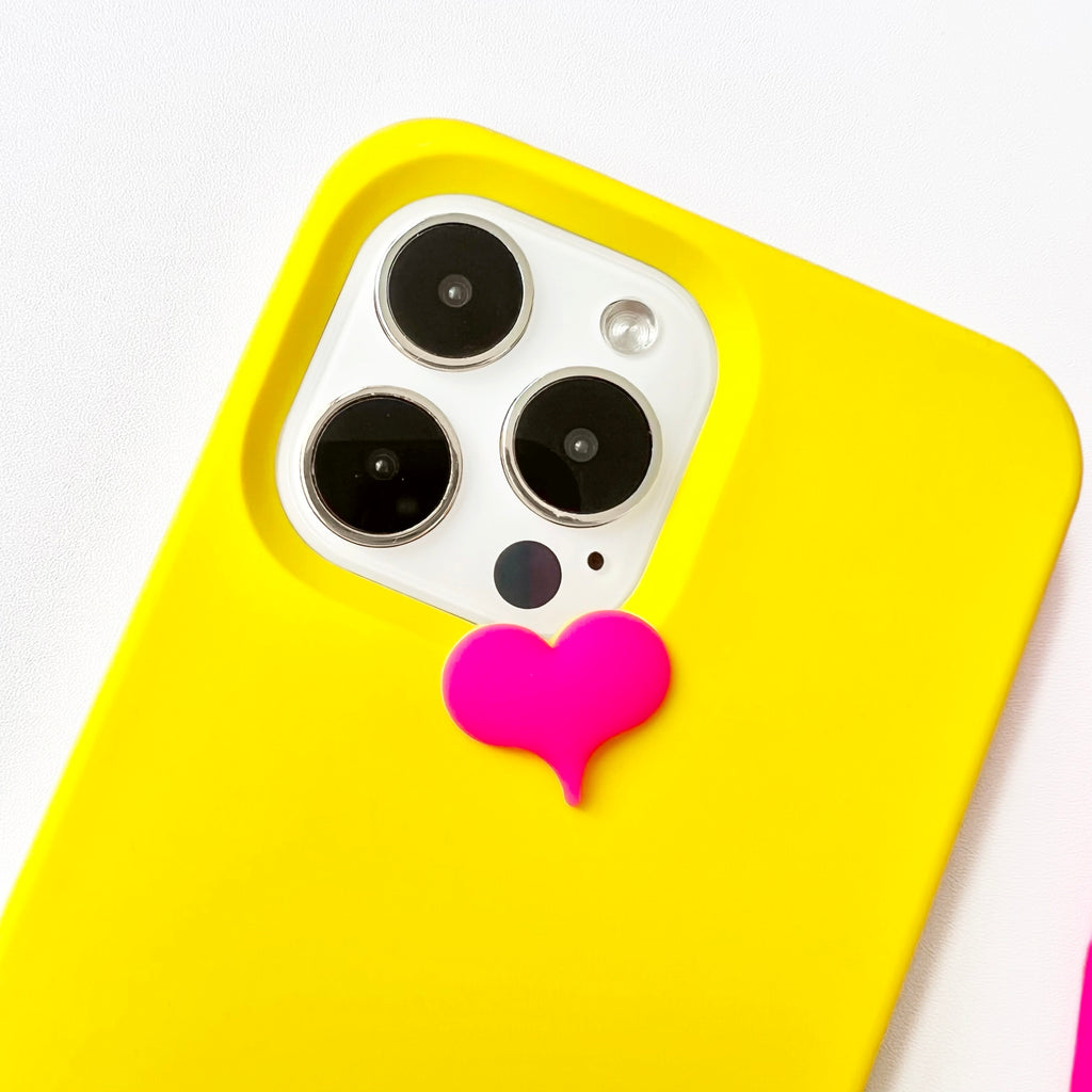 iPhone 14 Pro Max Case with Mini Heart (Yellow)