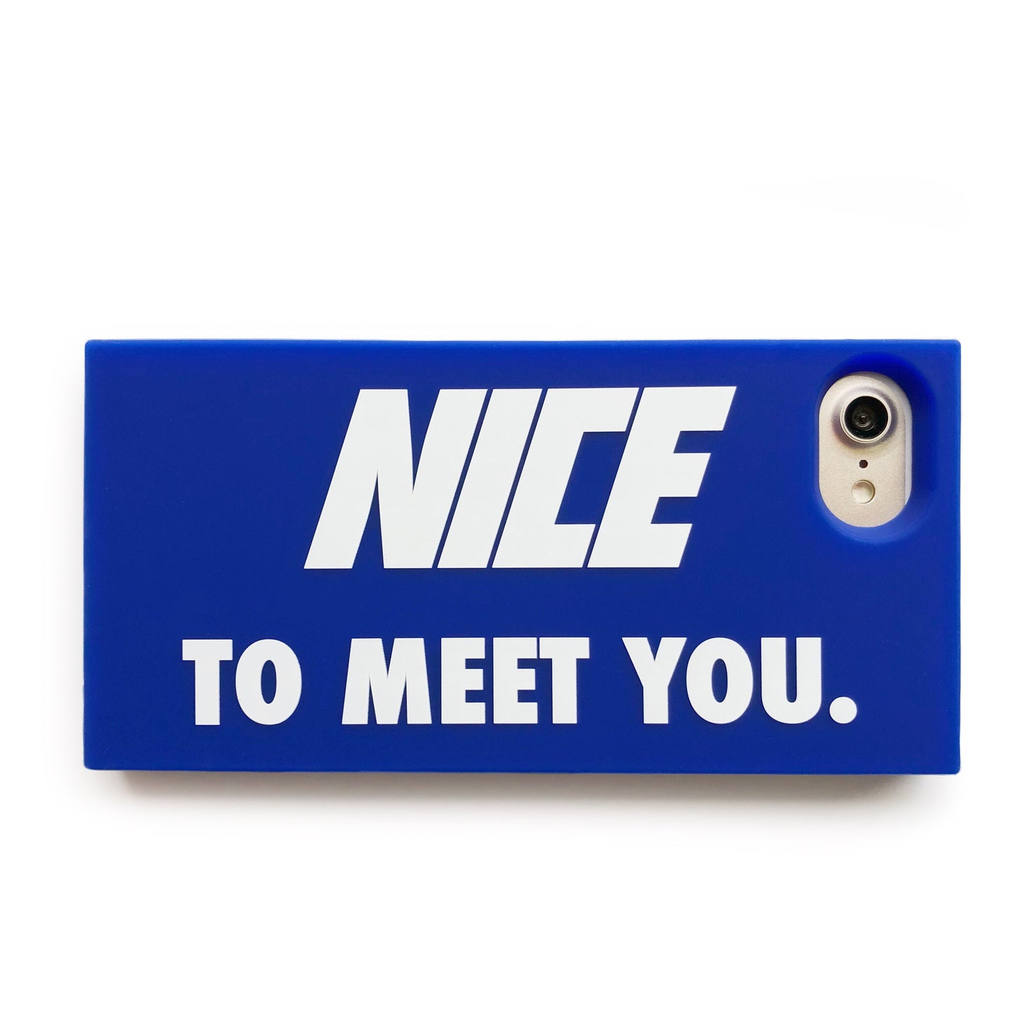 iPhone SE/7/8 Simple Case - Nice to Meet You (Blue)