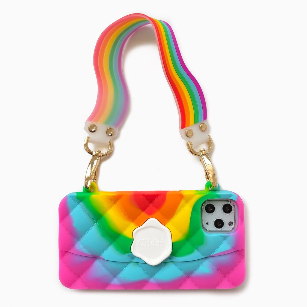 iPhone 11 Pro Max Love of Rainbow Seal Stamped Case with Rainbow Illusion Happy Strap