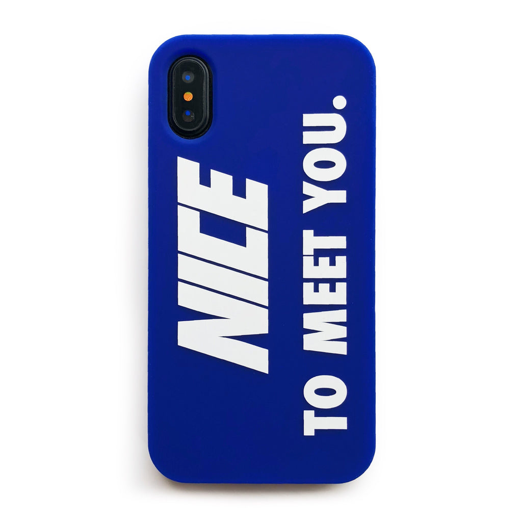 iPhone X/Xs Simple Case - Nice to Meet You (Blue)