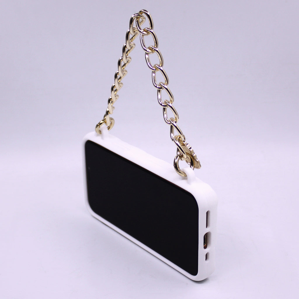 iPhone 11 Pro White Little Seal Stamped Case with 3-layered Strawberry Cake Charm